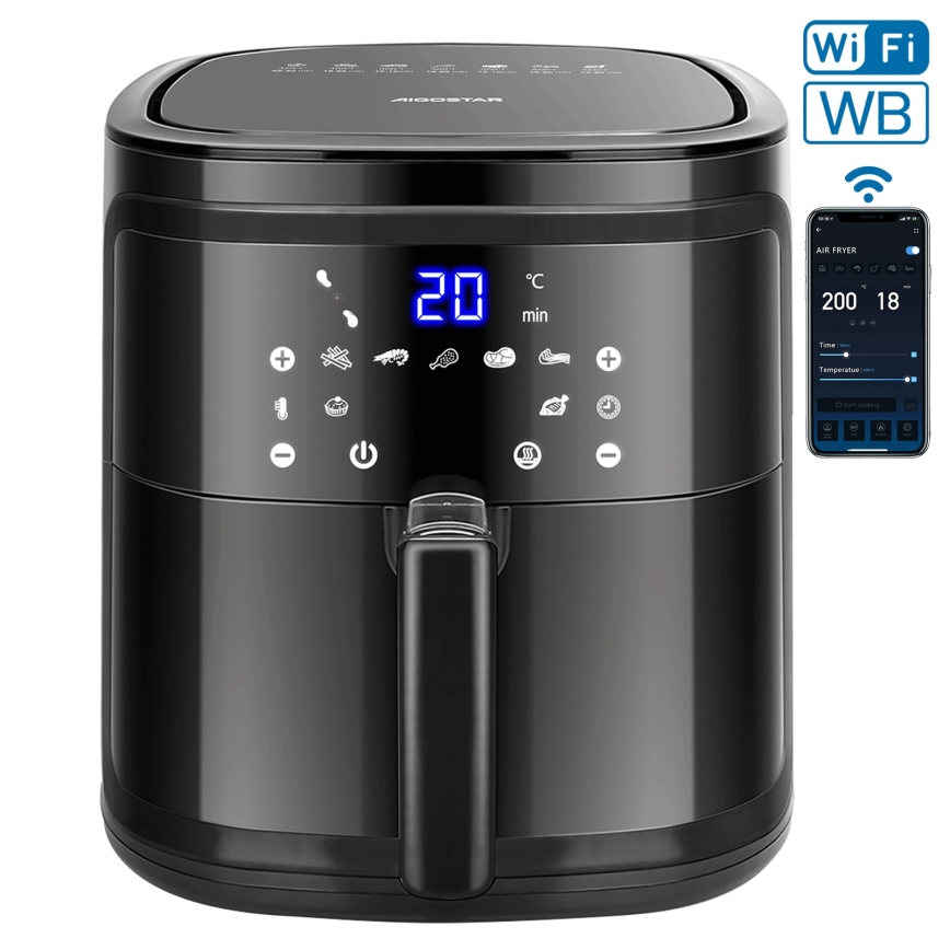 Aigostar - Fritadeira inteligente de ar quente 7l 1900W/230V/60min Wi-Fi