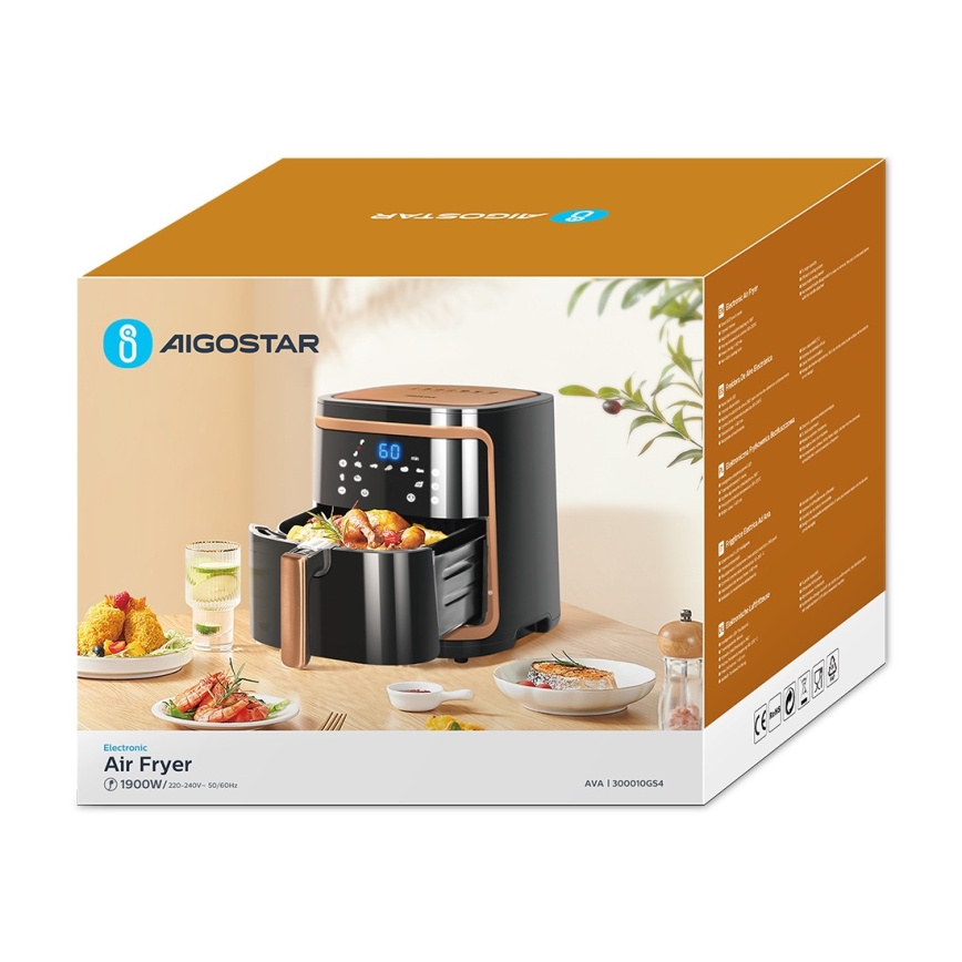 Aigostar - Fritadeira sem óleo 7l 1900W/230V