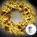 Aigostar - Guirlanda de Natal LED 3D para exterior, 72 LEDs, alimentada por 3 pilhas AA, diâmetro 50 cm, IP44, branco quente