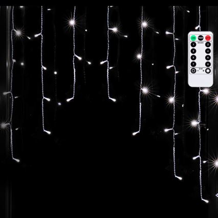 Aigostar - Guirlanda LED de Natal para exterior 100xLED/6W/230V/8funções 1,5x1m IP44 branco frio + controlo remoto