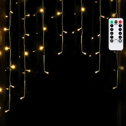 Aigostar - Cordão de luzes LED para exterior 100xLED/6W/230V/8 funções 1,5x1m IP44 branco quente + controlo remoto