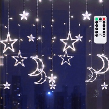 Aigostar - Guirlanda de Natal LED para exterior 120xLED/6W/230V/8 funções 3x0,6m IP44 branco frio + controlo remoto