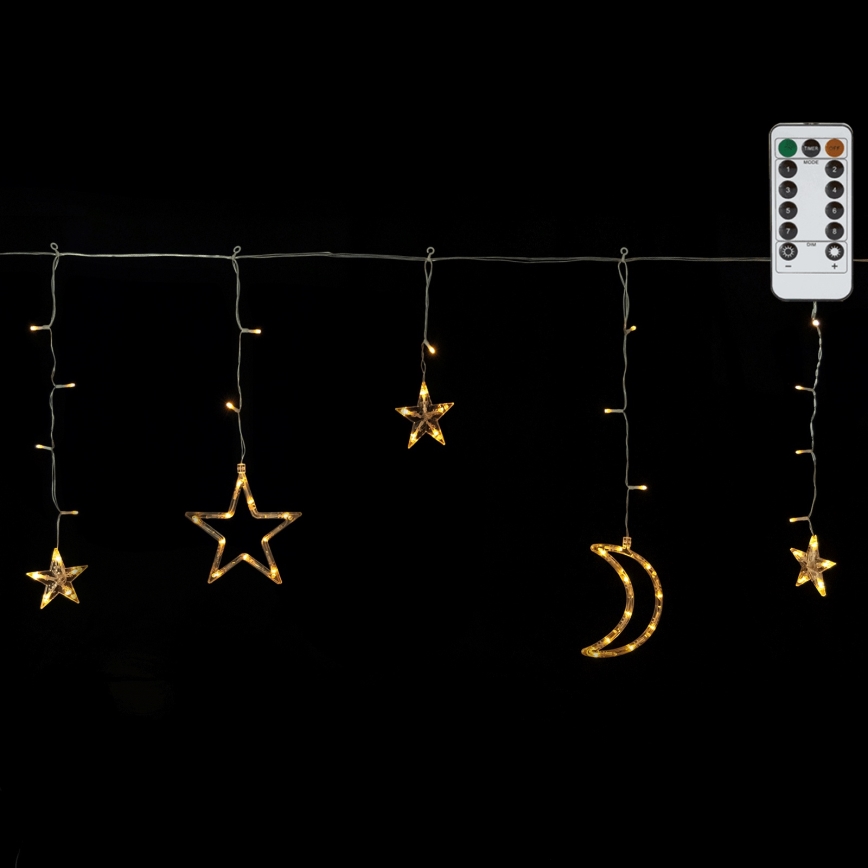 Aigostar - Cadeia de luzes LED de Natal para exterior 120xLED/6W/230V/8 funções 3x0,6m IP44 branco quente + controlo remoto