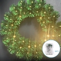 Aigostar - Guirlanda de Natal LED para exterior, 72 LEDs, 3xAA, Ø 50 cm, IP44, branco quente