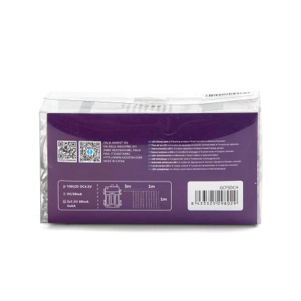 Aigostar - Fio de luzes LED exterior para Natal 100xLED/8 funções 3xAA 4x1m IP44 multicolor