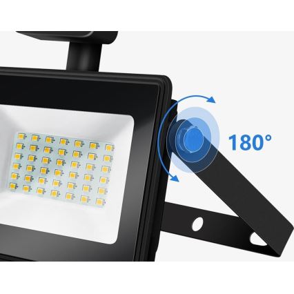 Aigostar - Holofote LED com sensor LED/50W/230V 4000K IP65 preto