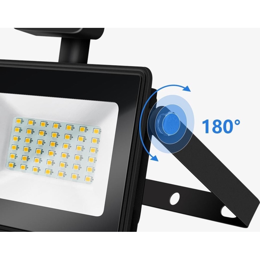 Aigostar - Holofote LED com sensor LED/50W/230V 4000K IP65 preto