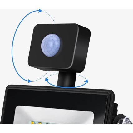 Aigostar - Holofote LED com sensor LED/50W/230V 4000K IP65 preto
