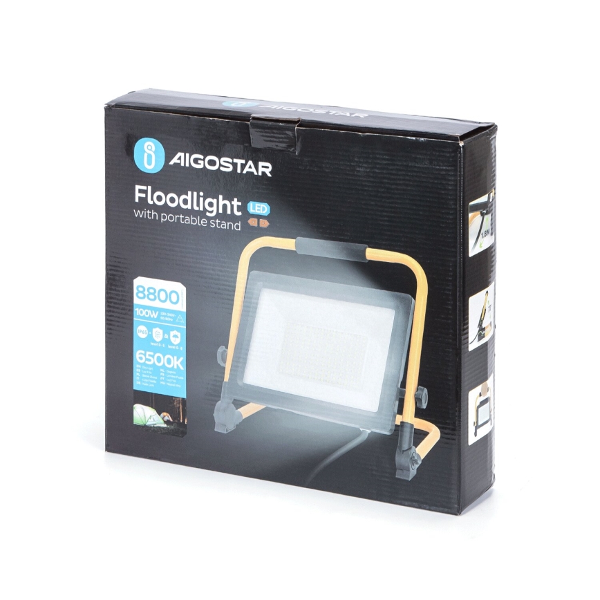 Aigostar - Holofote LED com suporte LED/100W/230V 6500K IP65