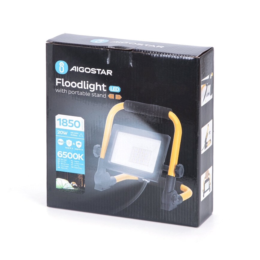 Aigostar - Holofote LED com suporte LED/20W/230V 6500K IP65