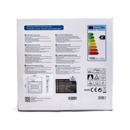 Aigostar - Holofote LED com um sensor LED/100W/230V 4000K IP65 branco