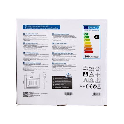 Aigostar - Holofote LED com um sensor LED/100W/230V 6400K IP65 branco