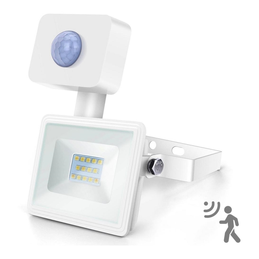 Aigostar - Holofote LED com um sensor LED/10W/230V 4000K IP65 branco