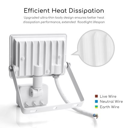 Aigostar - Holofote LED com um sensor LED/20W/230V 4000K IP65 branco