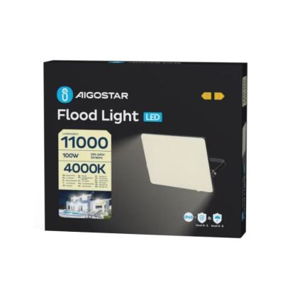 Aigostar - Holofote LED LED/100W/230V 4000K IP65 preto
