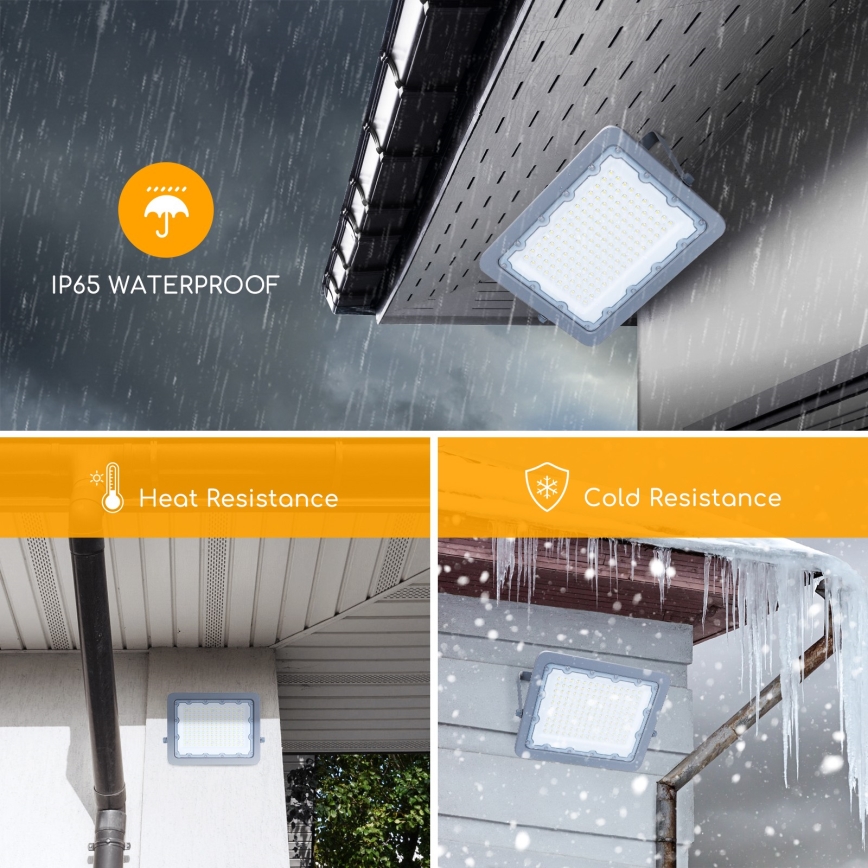 Aigostar - Holofote LED LED/100W/230V cinzento 4000K IP65