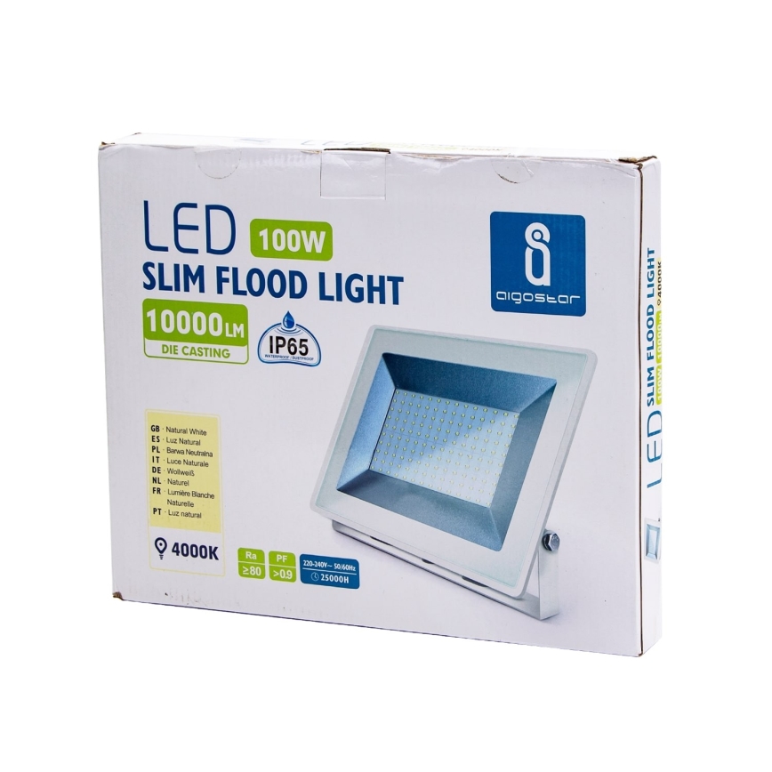 Aigostar - Holofote LED LED/100W/230V IP65 branco