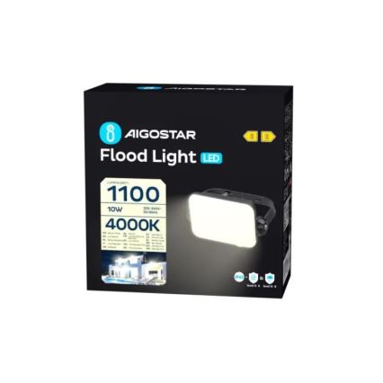 Aigostar - Holofote LED LED/10W/230V 4000K IP65 preto
