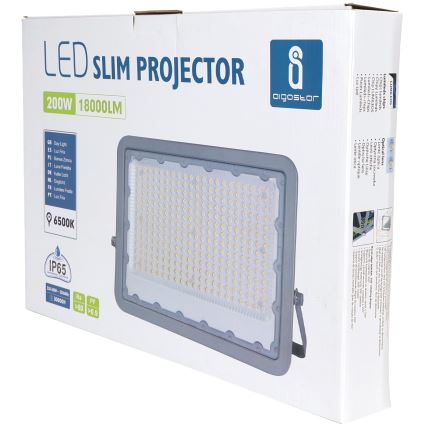 Aigostar - Holofote LED LED/200W/230V cinzento 6500K IP65