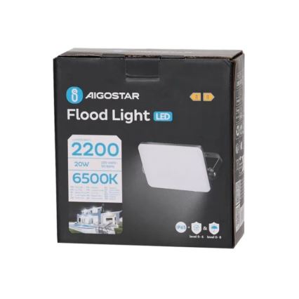 Aigostar - Holofote LED LED/20W/230V 6500K IP65 preto