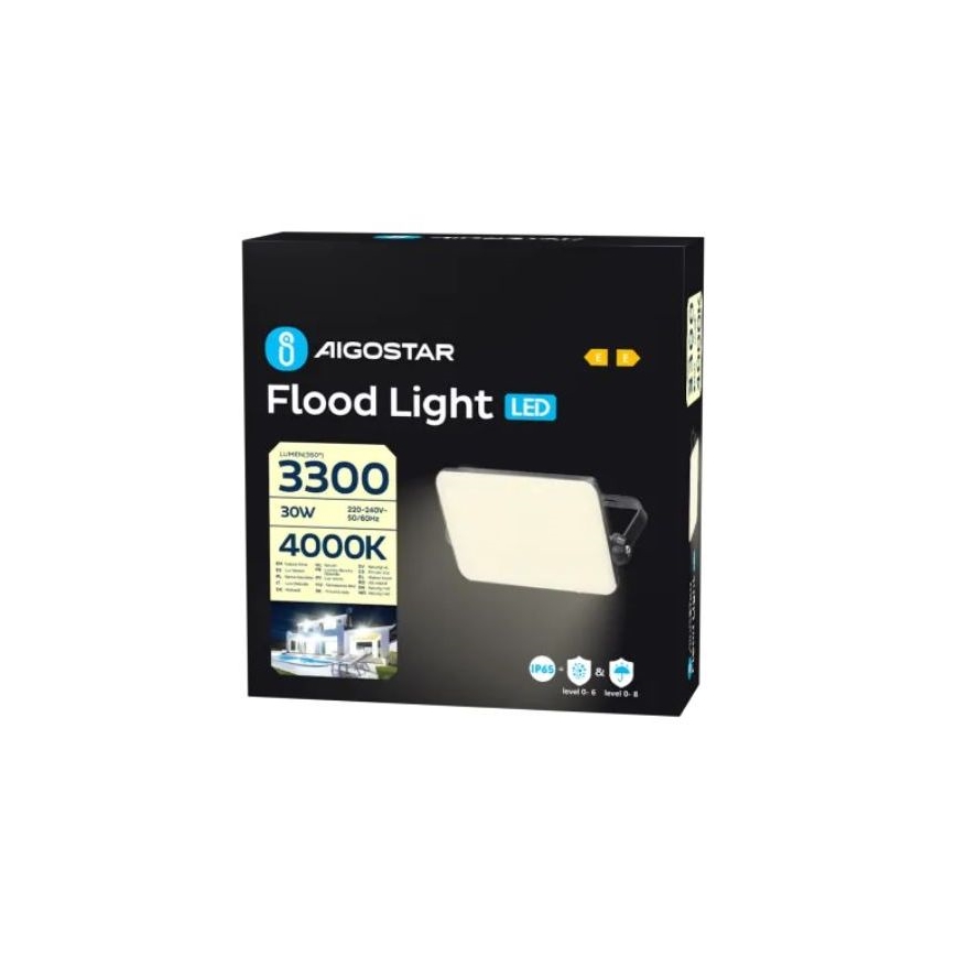 Aigostar - Holofote LED LED/30W/230V 4000K IP65 preto