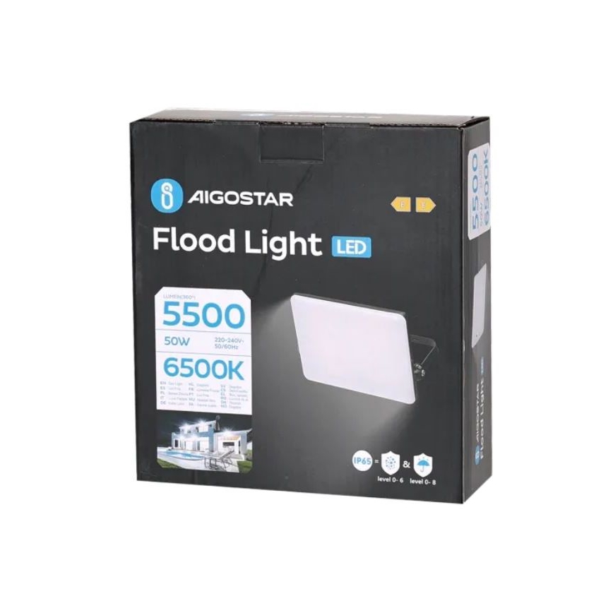 Aigostar - Holofote LED LED/50W/230V 6500K IP65 preto