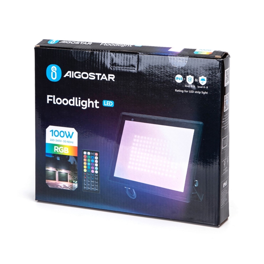Aigostar - Holofote LED RGB LED/100W/230V IP65 + comando