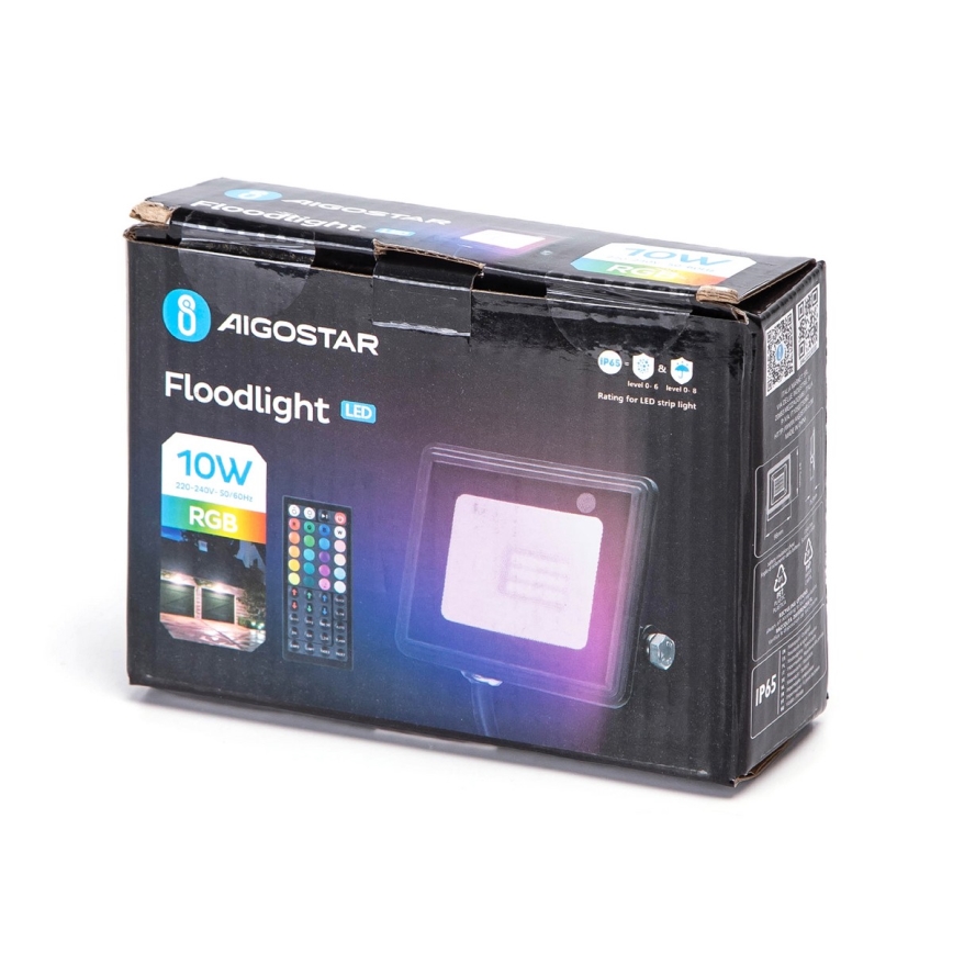 Aigostar - Holofote LED RGB LED/10W/230V IP65 + comando