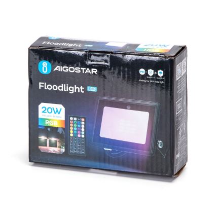 Aigostar - Holofote LED RGB LED/20W/230V IP65 + comando