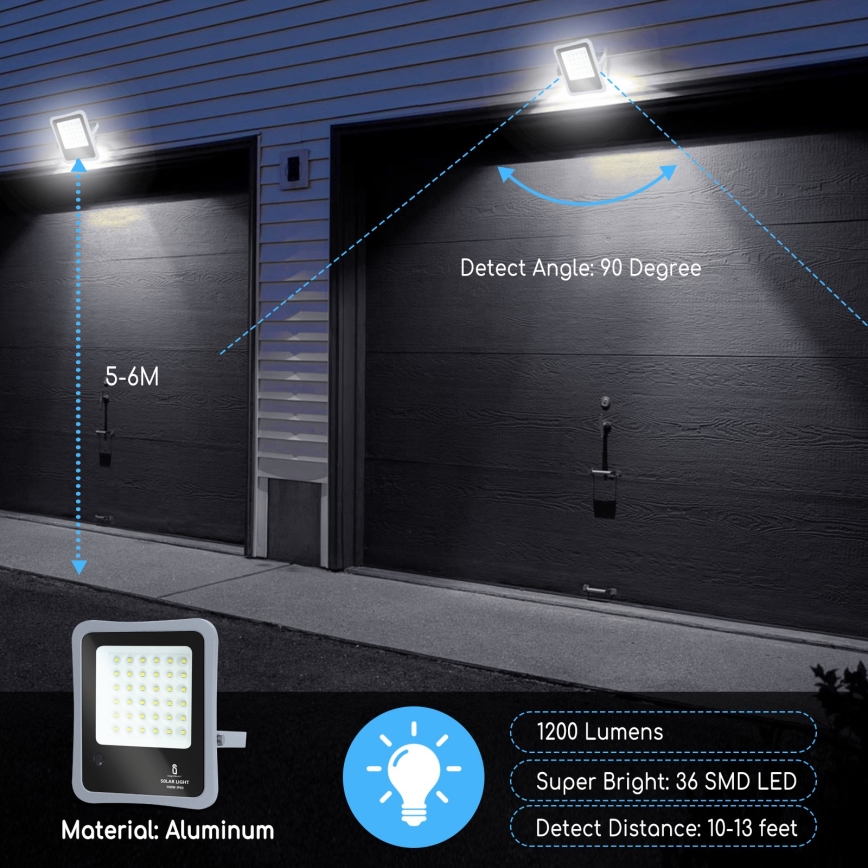 Aigostar - Holofote solar LED com regulação LED/100W/3,2V IP65 + CR