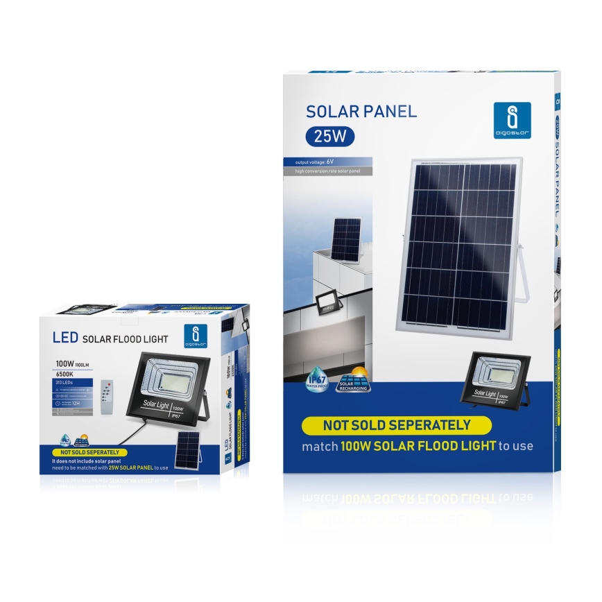 Aigostar - Holofote solar LED com regulação LED/100W/3,2V IP67 + CR