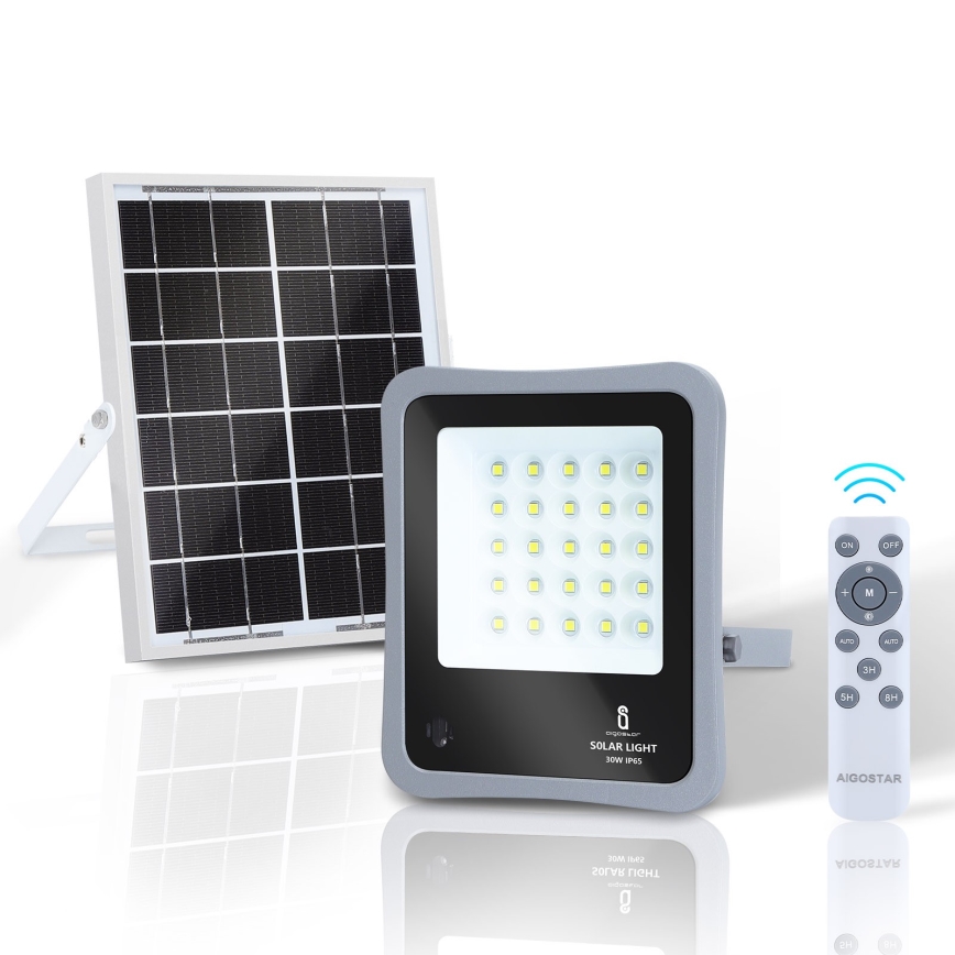 Aigostar - Holofote solar LED com regulação LED/30W/3,2V IP67 + CR