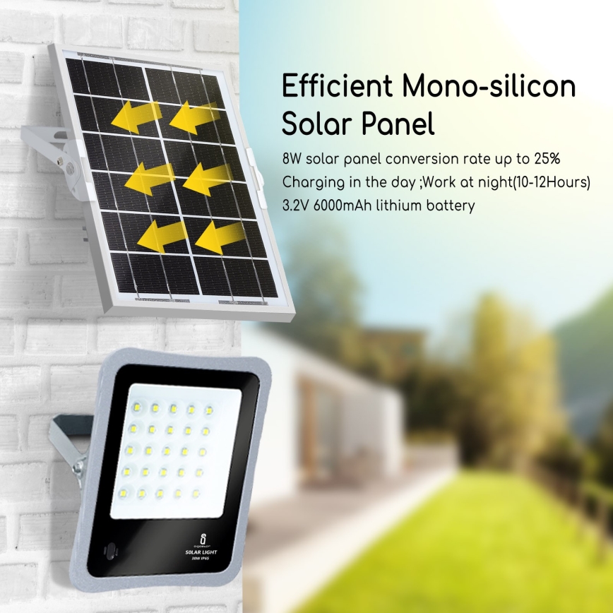 Aigostar - Holofote solar LED com regulação LED/50W/3,2V IP65 + CR