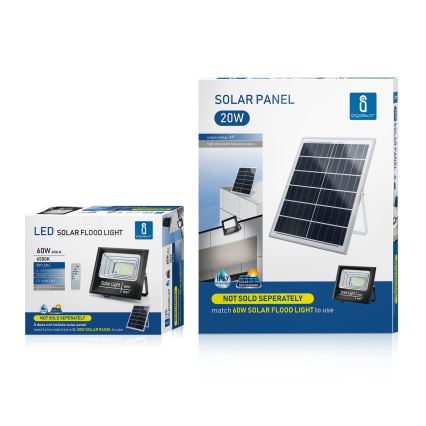 Aigostar - Holofote solar LED com regulação LED/60W/3,2V IP67 + CR
