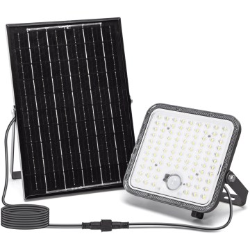Aigostar - Holofote solar LED regulável com sensor LED/120W/3,4V IP66 + comando