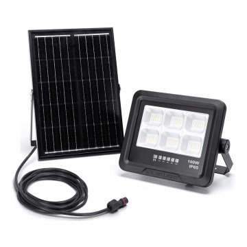 Aigostar - Holofote solar LED regulável LED/100W/3,4V IP65 + comando