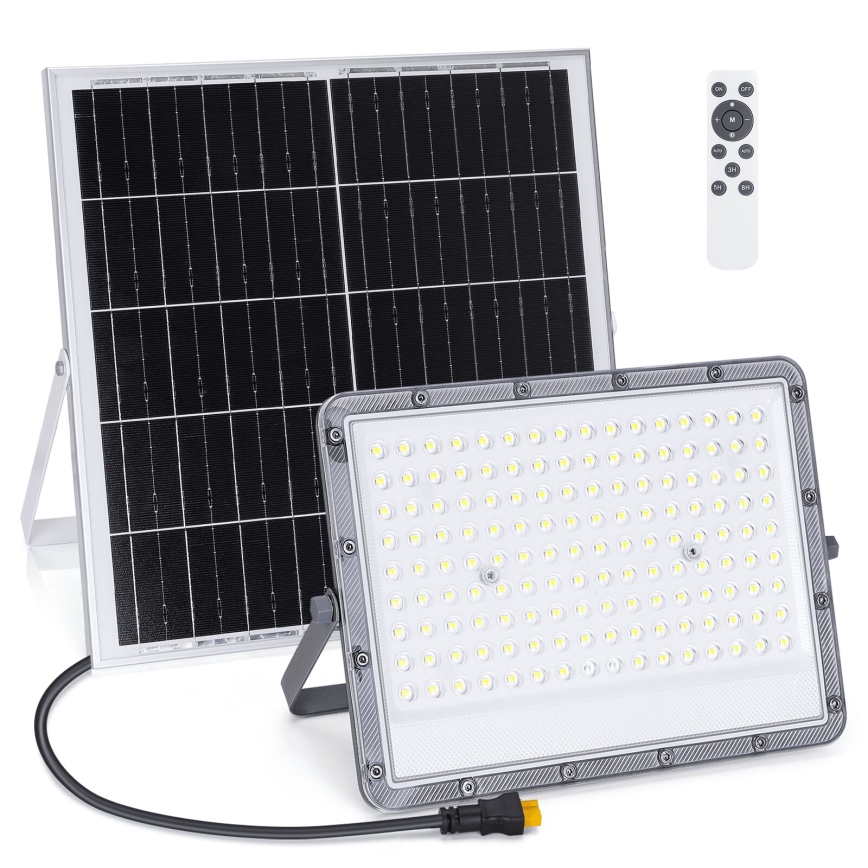 Aigostar - Holofote solar LED regulável LED/200W/3,2V IP65 20000 mAh + comando