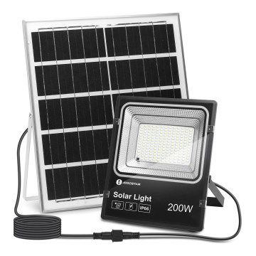Aigostar - Holofote solar LED regulável LED/200W/3,2V IP66 + comando