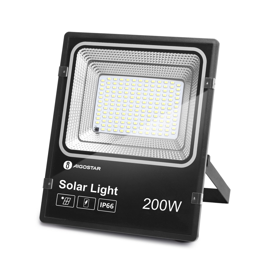 Aigostar - Holofote solar LED regulável LED/200W/3,2V IP66 + comando