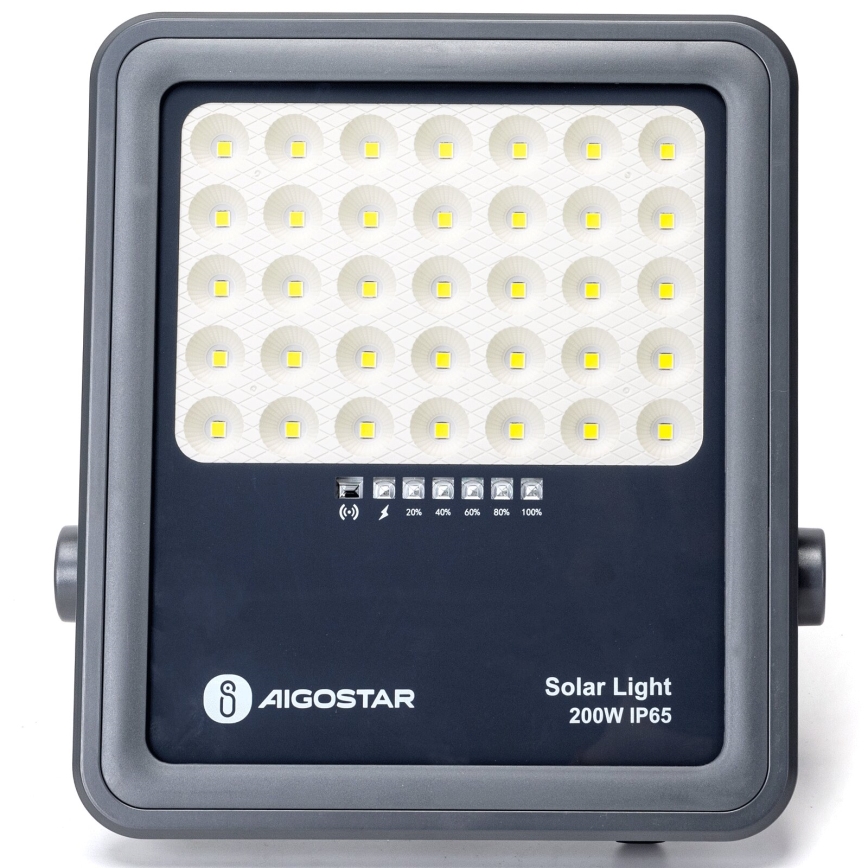 Aigostar - Holofote solar LED regulável LED/200W/3,4V IP65 + comando