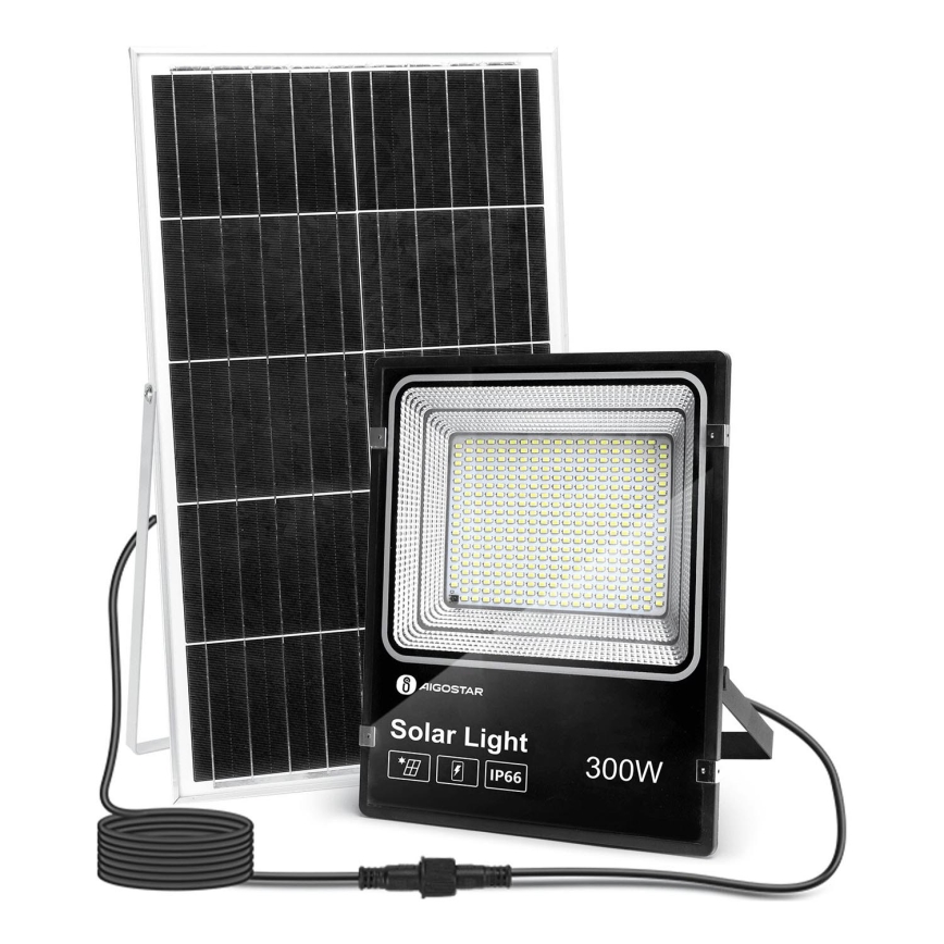 Aigostar - Holofote solar LED regulável LED/300W/3,2V IP66 + comando