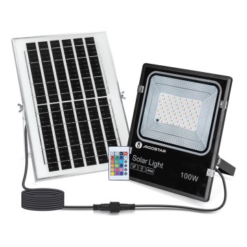 Aigostar - Holofote solar LED RGB regulável LED/100W/3,2V IP66 + comando