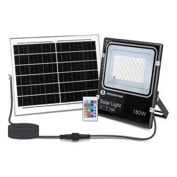Aigostar - Holofote solar LED RGB regulável LED/150W/3,2V IP66 + comando