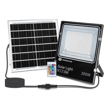 Aigostar - Holofote solar LED RGB regulável LED/200W/3,2V IP66 + comando