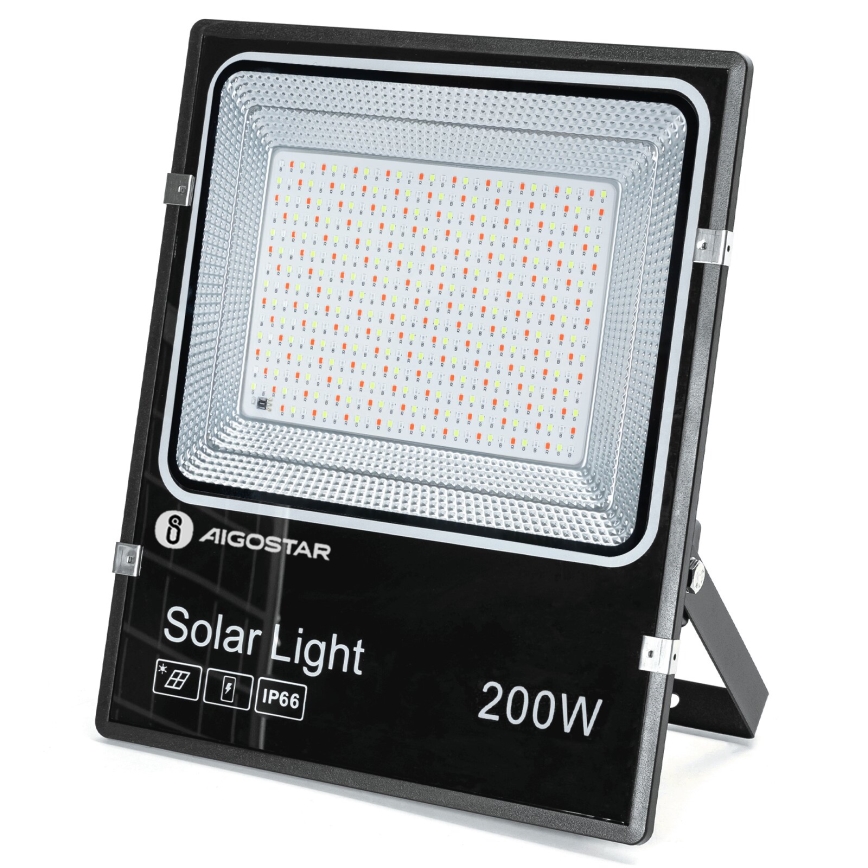 Aigostar - Holofote solar LED RGB regulável LED/200W/3,2V IP66 16000 mAh + comando
