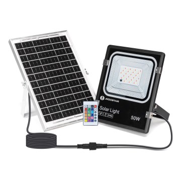 Aigostar - Holofote solar LED RGB regulável LED/50W/3,2V IP66 + comando