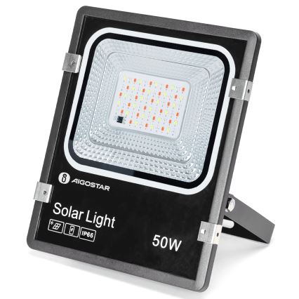 Aigostar - Holofote solar LED RGB regulável LED/50W/3,2V IP66 + comando