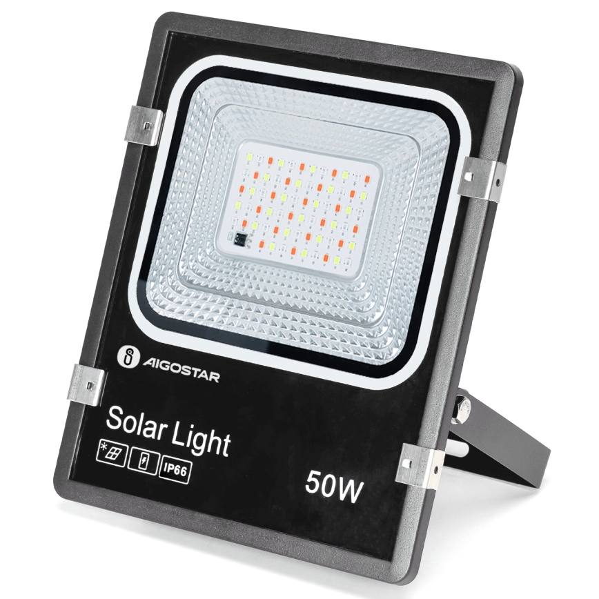 Aigostar - Holofote solar LED RGB regulável LED/50W/3,2V IP66 + comando