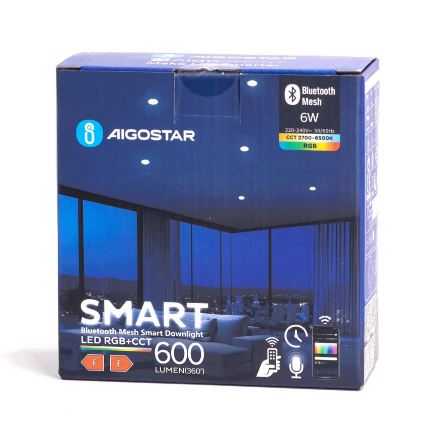 Aigostar - Foco de encastrar LED RGBW para casa de banho com regulação MESH Inteligente LED/6W/230V 2700-6500K IP44