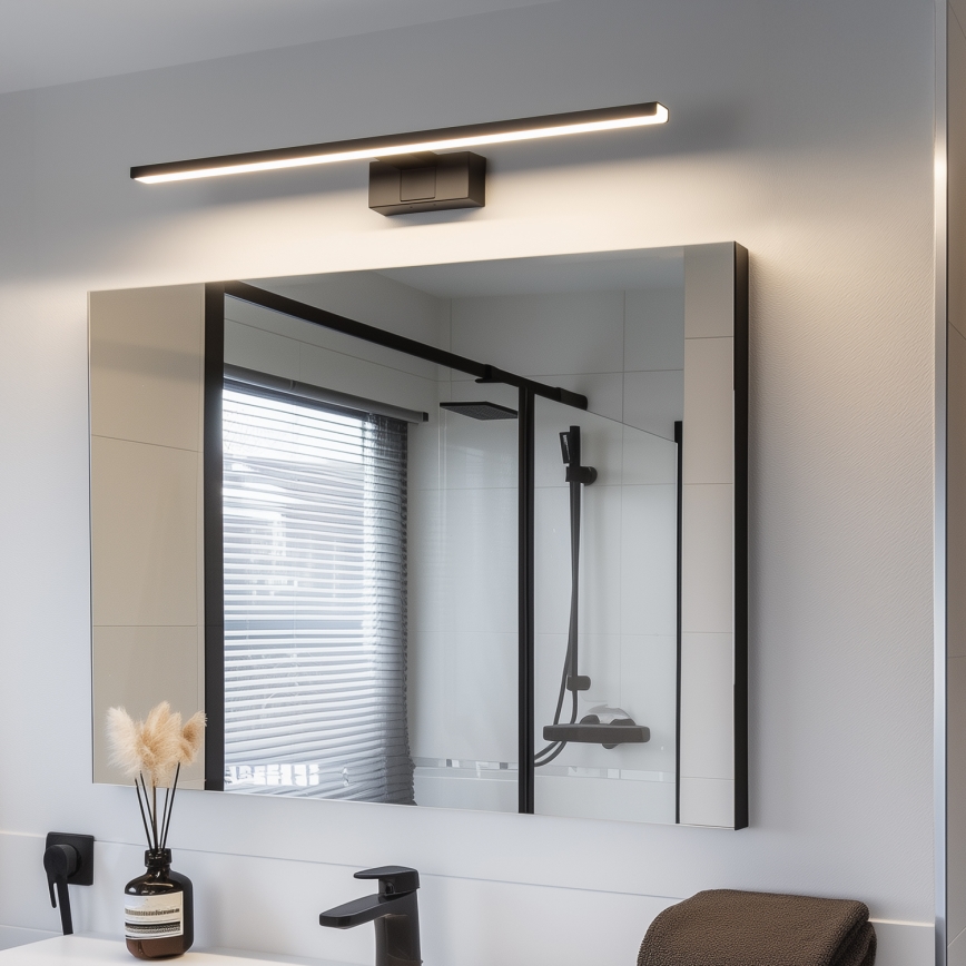Aigostar - Iluminação de espelho para casa de banho LED LED/12W/230V 4000K 60 cm IP44 preto